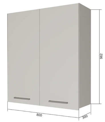 Кухонный шкаф ВС9 80, Сатин/Белый в Перми - изображение