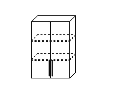 Шкаф кухонный Мыло, настенный двухдверный с полкой 918*600*320, ШН 600/918 в Перми - изображение
