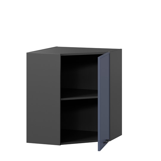Угловой настенный шкаф Индиго ЛД 298.610.000.158, Чёрный/Тёмно-синий в Перми - изображение 1