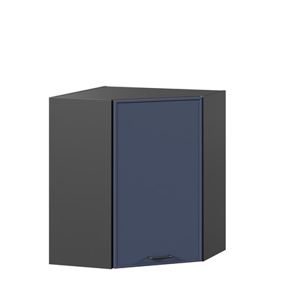 Угловой настенный шкаф Индиго ЛД 298.610.000.158, Чёрный/Тёмно-синий в Перми - изображение
