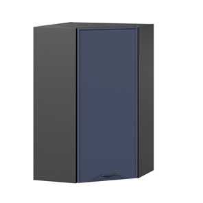 Шкаф угловой настенный высокий Индиго ЛД 298.620.000.159, Чёрный/Тёмно-синий в Перми