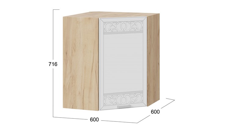 Кухонный угловой шкаф Долорес 1В6У (Дуб крафт золотой/Сноу) в Перми - изображение 1