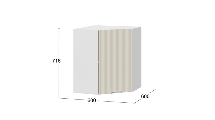 Кухонный шкаф угловой Кимберли 1В6У (Белый, Крем) в Перми - изображение 2