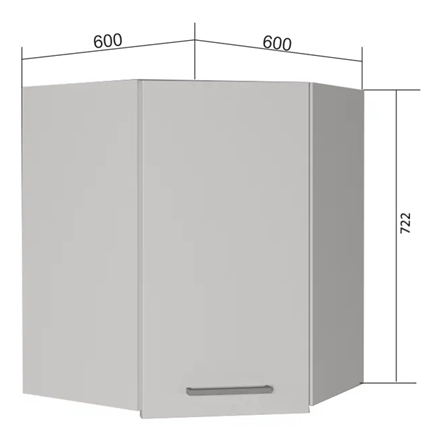 Кухонный шкаф угловой ВУ7, Сатин/Белый в Перми - изображение