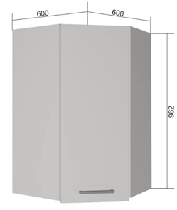 Кухонный шкаф угловой ВУ9, Сатин/Белый в Перми