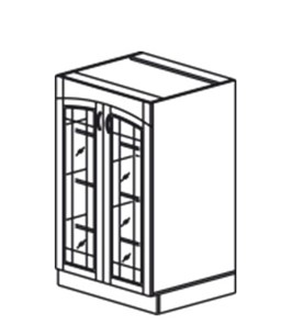 Кухонный шкаф Кантри хозяйственный (буфет со стеклом) 1320*600*525 мм в Перми