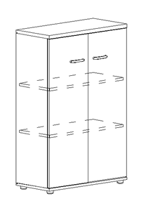 Шкаф средний закрытый Albero (78х36,4х119,4) в Перми