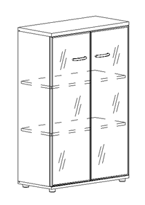 Шкаф средний Albero, со стеклом в рамке (78х36,4х119,4) в Перми