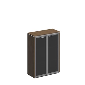 Шкаф для документов средний Velar, дуб табачный, со стеклянными дверьми (94х41х132) ВЛ 312 в Перми - предосмотр