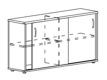 Шкаф-купе низкий Albero, для 2-х столов 60 (124,4х36,4х75,6) в Кунгуре