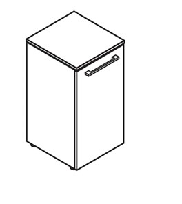 Низкий шкаф колонна MORRIS Дуб Базель/белый MLC 42.1 (429х423х821) в Перми - предосмотр 2