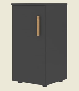 Низкий шкаф колонна с левой дверью FORTA Черный Графит FLC 40.1 (L) (399х404х801) в Перми - предосмотр