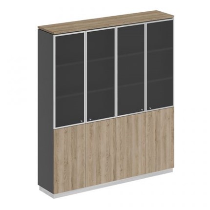 Шкаф для документов со стеклянными дверьми Speech Cube (180.2x40x203.4) СИ 315 ДС АР ДС/ХР в Перми - изображение
