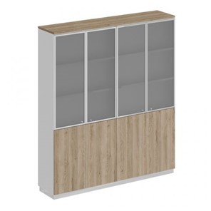 Шкаф для документов со стеклянными дверьми Speech Cube (180.2x40x203.4) СИ 315 ДС БП ДС/ХР в Перми