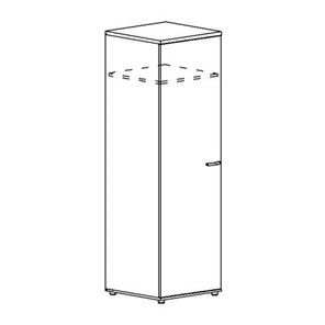 Шкаф для одежды глубокий узкий А4, (60x59x193) белый премиум А4 9312 БП в Перми