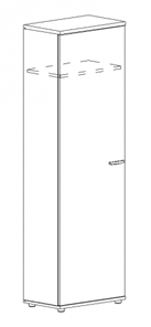 Шкаф для одежды узкий А4, (60x36.4x193) белый премиум А4 9308 БП в Перми