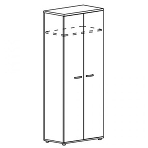 Шкаф для одежды (задняя стенка ДСП) А4, (78x43.4x193) белый премиум А4 9317 БП в Перми