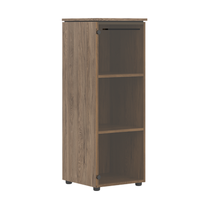 Средний шкаф колонна с глухой стеклянной дверью MORRIS TREND Антрацит/Кария Пальмира MMC 42.1 (429х423х821) в Перми - изображение