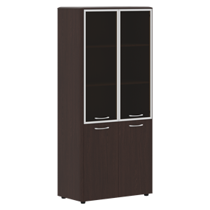 Шкаф комбинированный с дверьми в алюминиевой рамке DIONI Венге DHC 85.7  (850х430х1930) в Перми