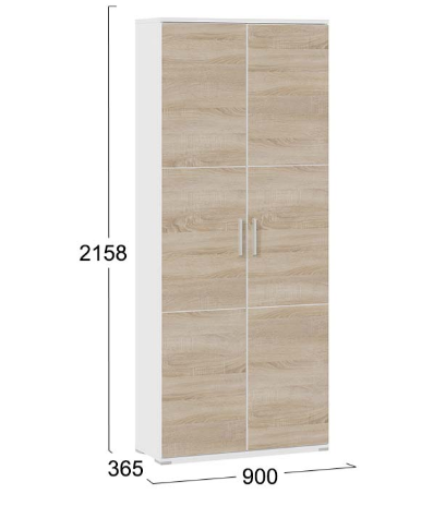 Шкаф распашной Успех-2 ПМ-184.18 (Дуб Сонома, Белый) в Перми - изображение 2