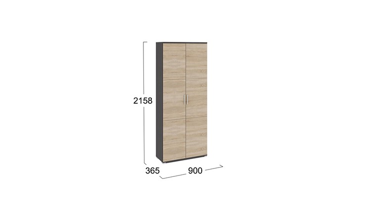 Шкаф с 2-мя дверьми Успех-2 ПМ-184.18 (Венге Цаво, Дуб Сонома) в Перми - изображение 1