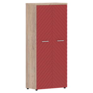 Шкаф с дверцами TORR LUX TLHC 85.1 с глухими дверьми и топом 854х452х1958 Дуб Каньон/ Красный в Перми