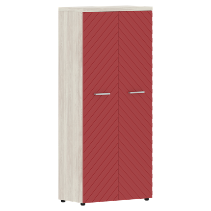 Шкаф с дверцами TORR LUX TLHC 85.1 с глухими дверьми и топом 854х452х1958 Сосна Эдмонт/ Красный в Перми - изображение
