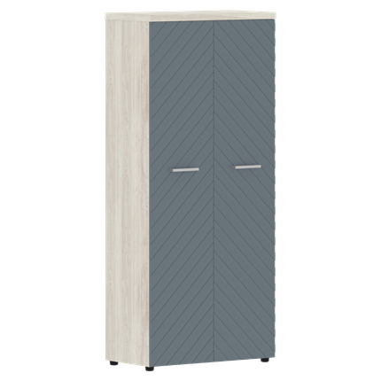 Шкаф с дверцами TORR LUX TLHC 85.1 с глухими дверьми и топом 854х452х1958 Сосна Эдмонт/ Серо-голубой в Перми - изображение
