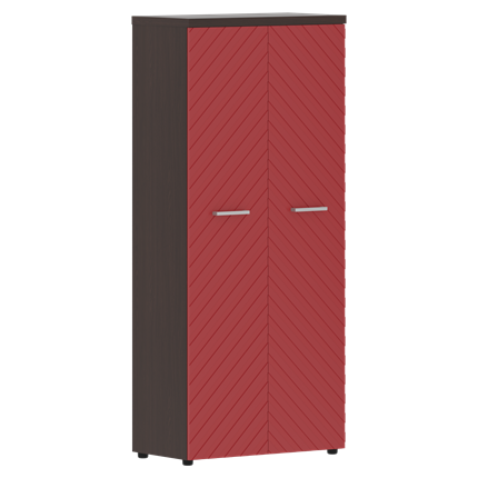 Шкаф с полками TORR LUX TLHC 85.1 с глухими дверьми и топом 854х452х1958 Венге Магия/ Красный в Перми - изображение