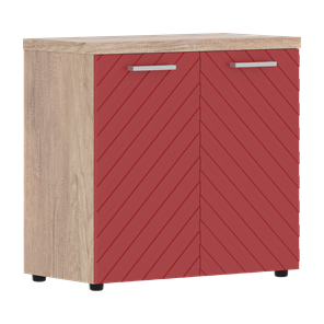 Шкаф TORR LUX TLLC 85.1 с глухими малыми дверьми и топом 854х452х833 Дуб Каньон / Красный в Перми - предосмотр
