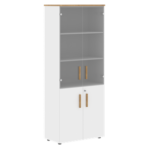 Широкий шкаф высокий FORTA Белый-Дуб Гамильтон FHC 80.2(Z) (798х404х1965) в Перми