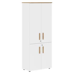 Широкий шкаф высокий FORTA Белый-Дуб Гамильтон FHC 80.3(Z) (798х404х1965) в Перми