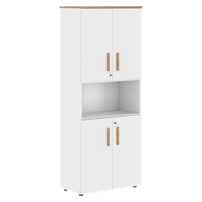 Шкаф с глухими  малыми дверьми FORTA Белый-Дуб Гамильтон FHC 80.4(Z) (798х404х1965) в Перми - предосмотр
