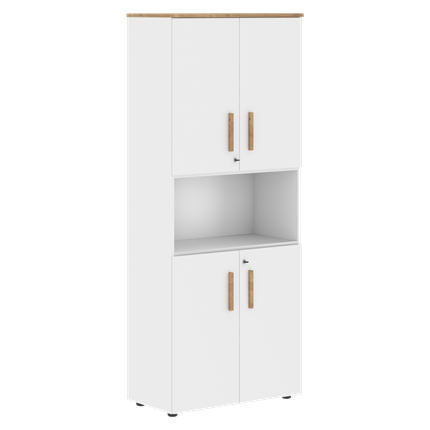 Шкаф с глухими  малыми дверьми FORTA Белый-Дуб Гамильтон FHC 80.4(Z) (798х404х1965) в Перми - изображение