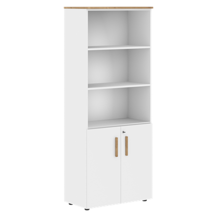 Шкаф с глухими  малыми дверьми FORTA Белый-Дуб Гамильтон FHC 80.5(Z) (798х404х1965) в Перми - изображение