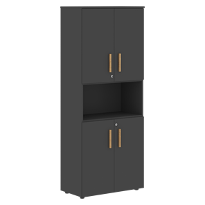 Шкаф  с глухими малыми дверями FORTA Черный Графит  FHC 80.2(Z) (798х404х1965) в Перми - предосмотр