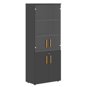 Широкий шкаф высокий FORTA Черный Графит  FHC 80.2(Z) (798х404х1965) в Перми - предосмотр