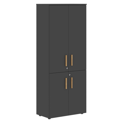 Широкий шкаф высокий FORTA Черный Графит FHC 80.2(Z) (798х404х1965) в Перми - изображение