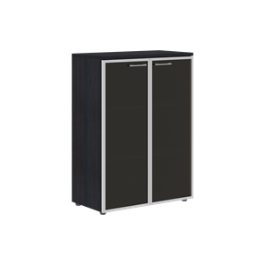 Шкаф средний со стеклянными  дверьми XTEN Дуб Юкон XMC 85.7 (850х410х1165) в Перми