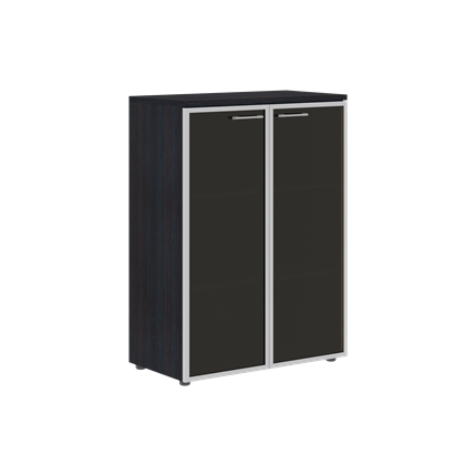 Шкаф средний со стеклянными  дверьми XTEN Дуб Юкон XMC 85.7 (850х410х1165) в Перми - изображение