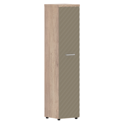Стеллаж с дверью TORR LUX TLHC 42.1 колонка с глухой дверью и топом 435х452х1958 Дуб Каньон/ Капучино в Перми - изображение