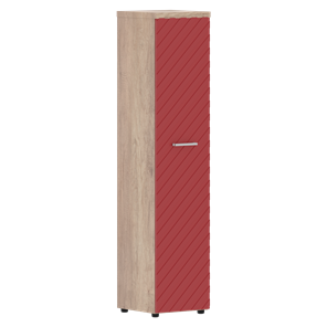 Стеллаж с дверью TORR LUX TLHC 42.1 колонка с глухой дверью и топом 435х452х1958 Дуб Каньон/ Красный в Перми