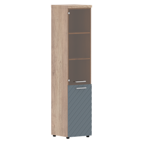 Стеллаж с дверью TORR LUX TLHC 42.2 L колонка комбинированная с топом 435х452х1958 Дуб Каньон/ Серо-голубой в Перми