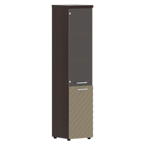 Стеллаж с дверью TORR LUX TLHC 42.2 L колонка комбинированная с топом 435х452х1958 Венге/ Капучино в Перми