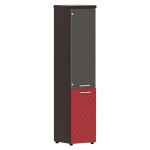Стеллаж с дверью TORR LUX TLHC 42.2 L колонка комбинированная с топом 435х452х1958 Венге/ Красный в Перми