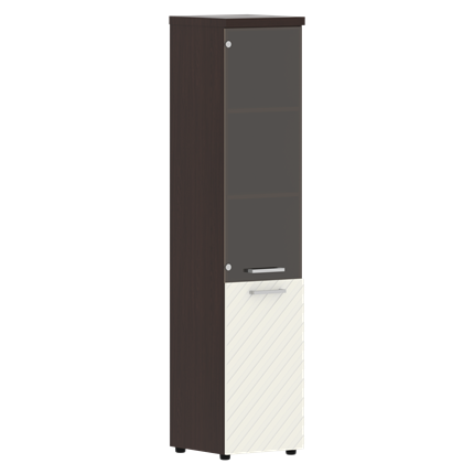 Шкаф-стеллаж TORR LUX TLHC 42.2 L колонка комбинированная с топом 435х452х1958 Венге/ Латте в Перми - изображение
