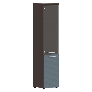 Стеллаж с дверью TORR LUX TLHC 42.2 L колонка комбинированная с топом 435х452х1958 Венге/Серо-голубой в Перми