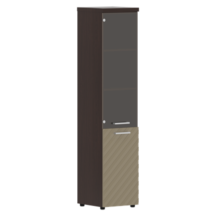 Шкаф-стеллаж TORR LUX TLHC 42.2 R колонка комбинированная с топом 435х452х1958 Венге/ Капучино в Перми - изображение