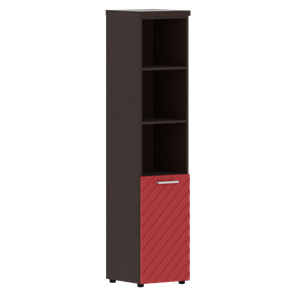 Стеллаж с дверью TORR LUX TLHC 42.5 L колонка с глухой малой дверью и топом 435х452х1958 Венге/ Красный в Перми
