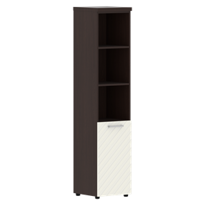 Шкаф-стеллаж TORR LUX TLHC 42.5 L колонка с глухой малой дверью и топом 435х452х1958 Венге/ Латте в Перми